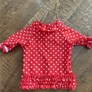 Ruffle Butts Red and White Polka Dot Top